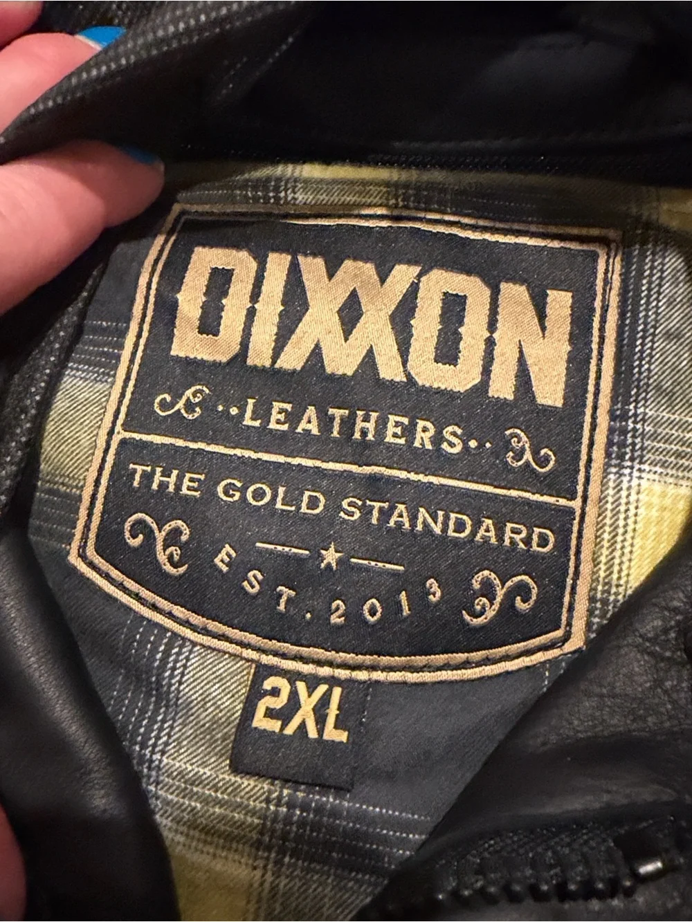 DIXXON Men's Black Leather Jacket 2XL - Picture 6 of 10